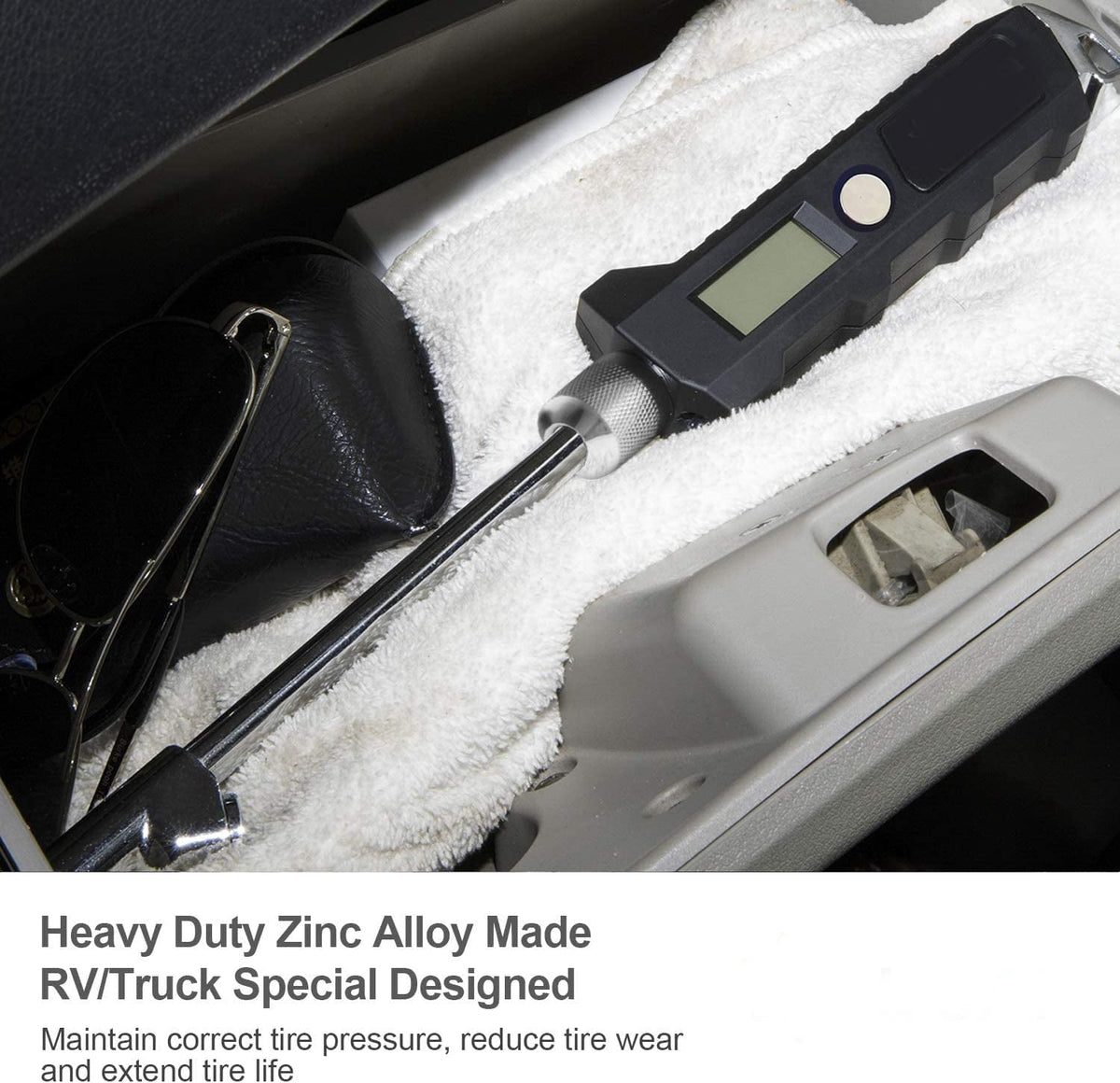 Digitaler Reifendruckprüfer bis 230 PSI mit Doppelkopf und beleuchtetem Display - Image 5