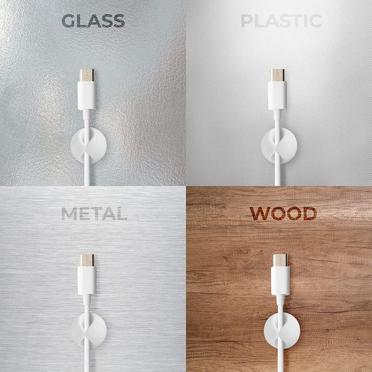 Kabelclips mit Klebepad, 6er-Set, für Schreibtisch, Wand und Auto - Image 6