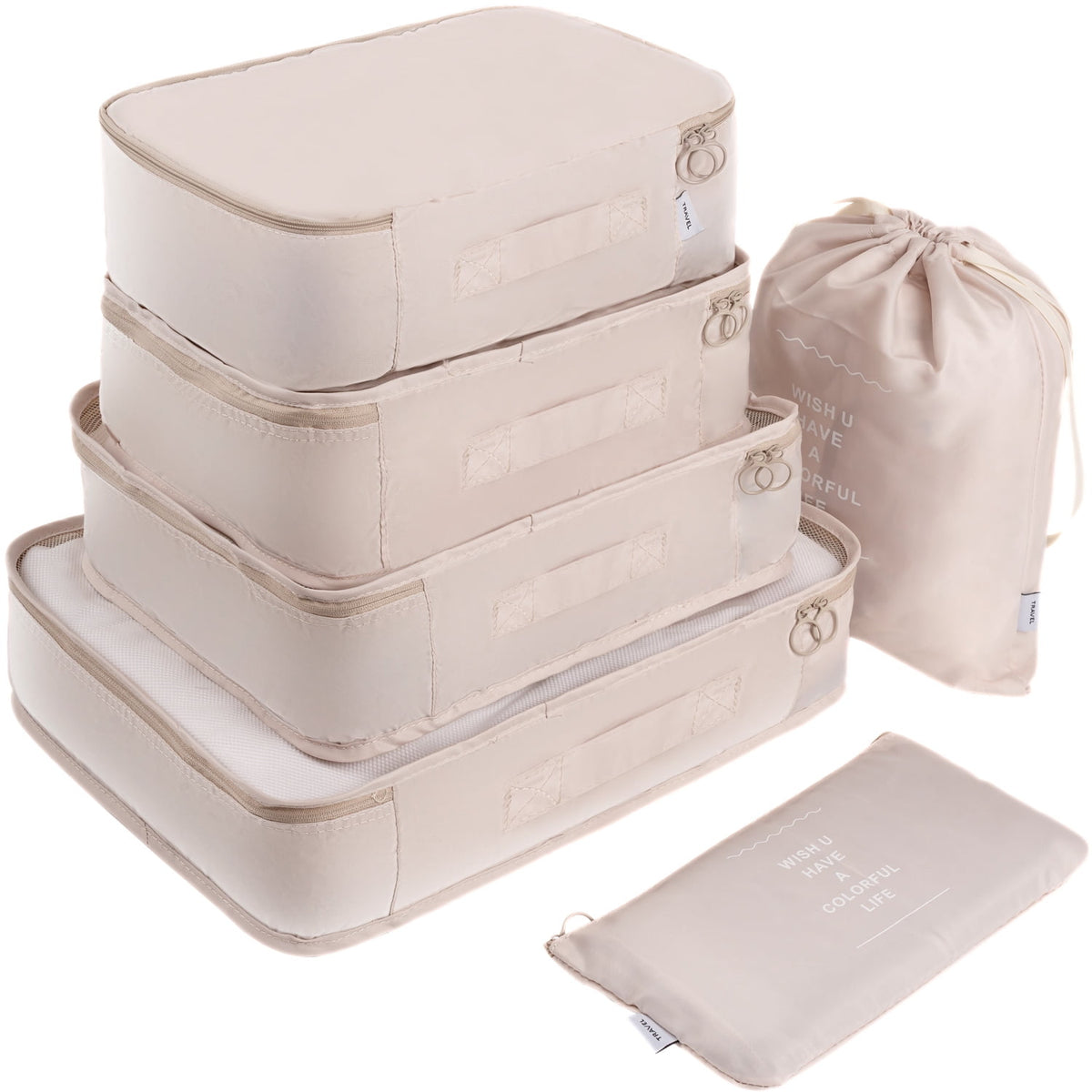 Packwürfel-Set mit sechs Teilen für den Koffer, inklusive Wäsche- und Kulturbeutel - Image 2