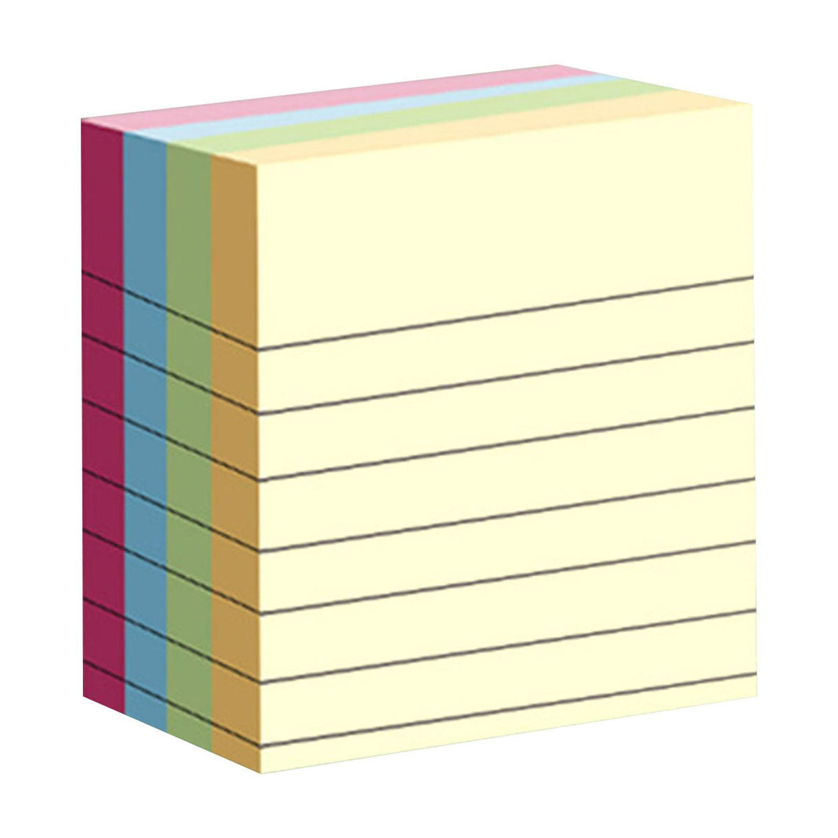 Linierte Haftnotizen, 200 Blatt in vier Farben, Format 3 × 3 Zoll