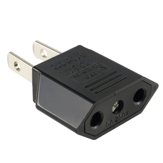 Reiseadapter vom Eurostecker auf US-Steckdose, 2,8 × 3,6 cm, Schwarz