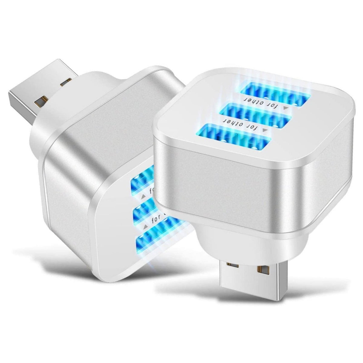 USB-Hub mit drei Anschlüssen und LED-Beleuchtung, 3,1 × 3,1 × 3,5 cm - Image 2