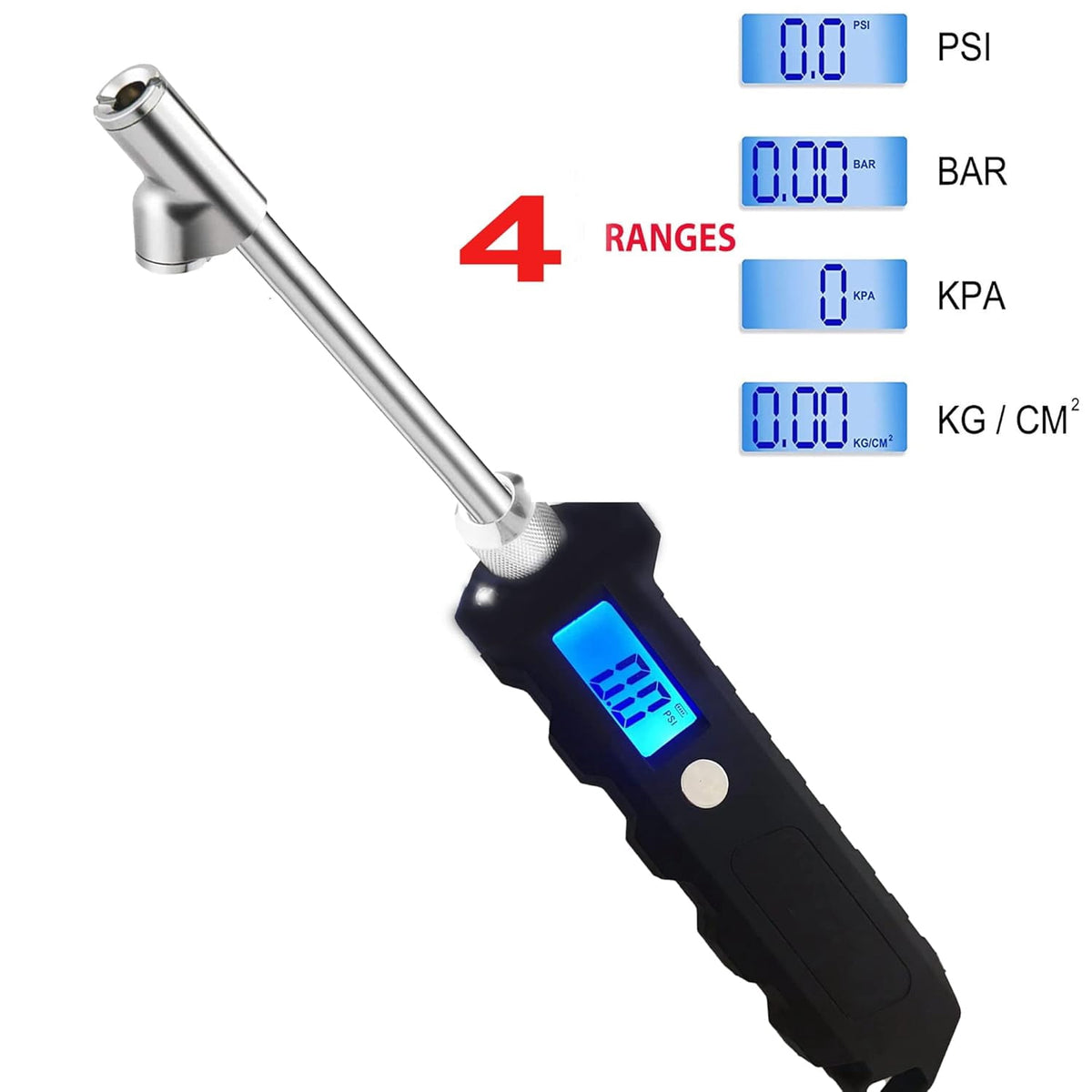 Digitaler Reifendruckprüfer bis 230 PSI mit Doppelkopf und beleuchtetem Display - Image 2