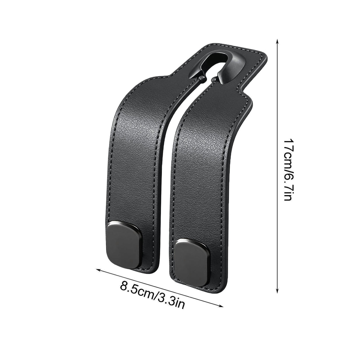 Haken für die Kopfstütze aus Leder und Metall, 2er-Set, biegsam - Image 3