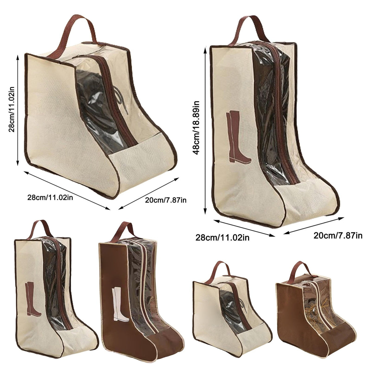 Stiefeltasche aus kräftigem PVC mit Reißverschluss und Tragegriff für ein Paar - Image 4