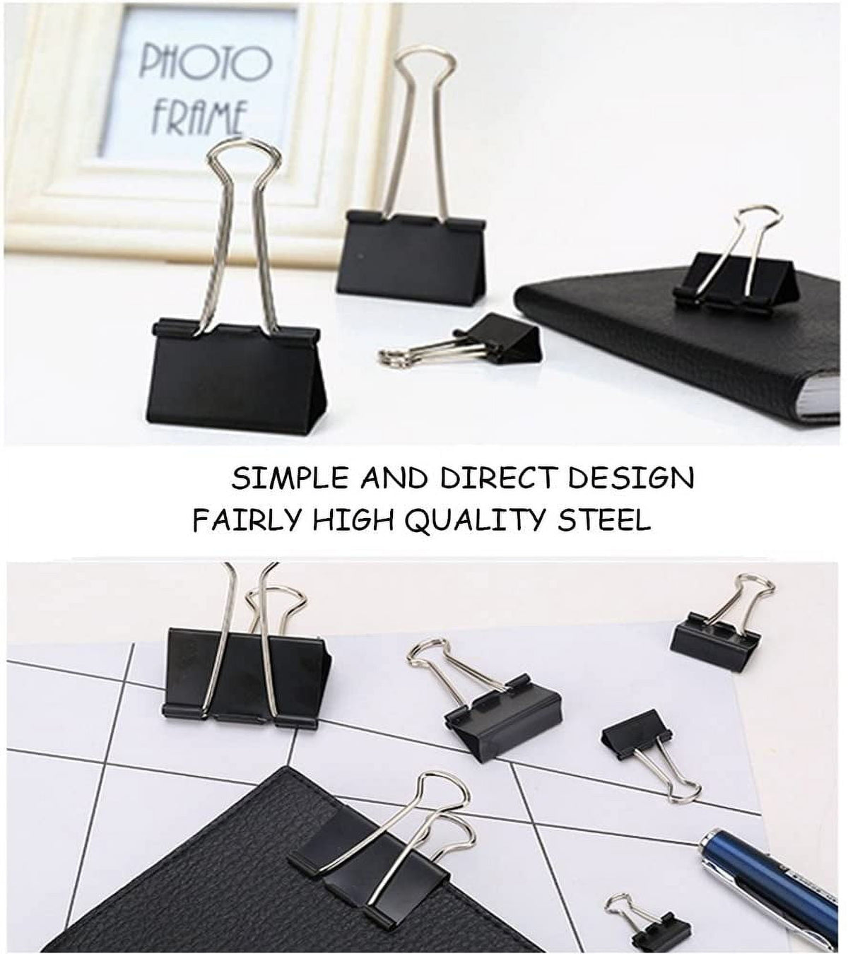 Foldback-Klammern aus gehärtetem Stahl, 24 Stück, 2,4 Zoll breit, Schwarz - Image 5