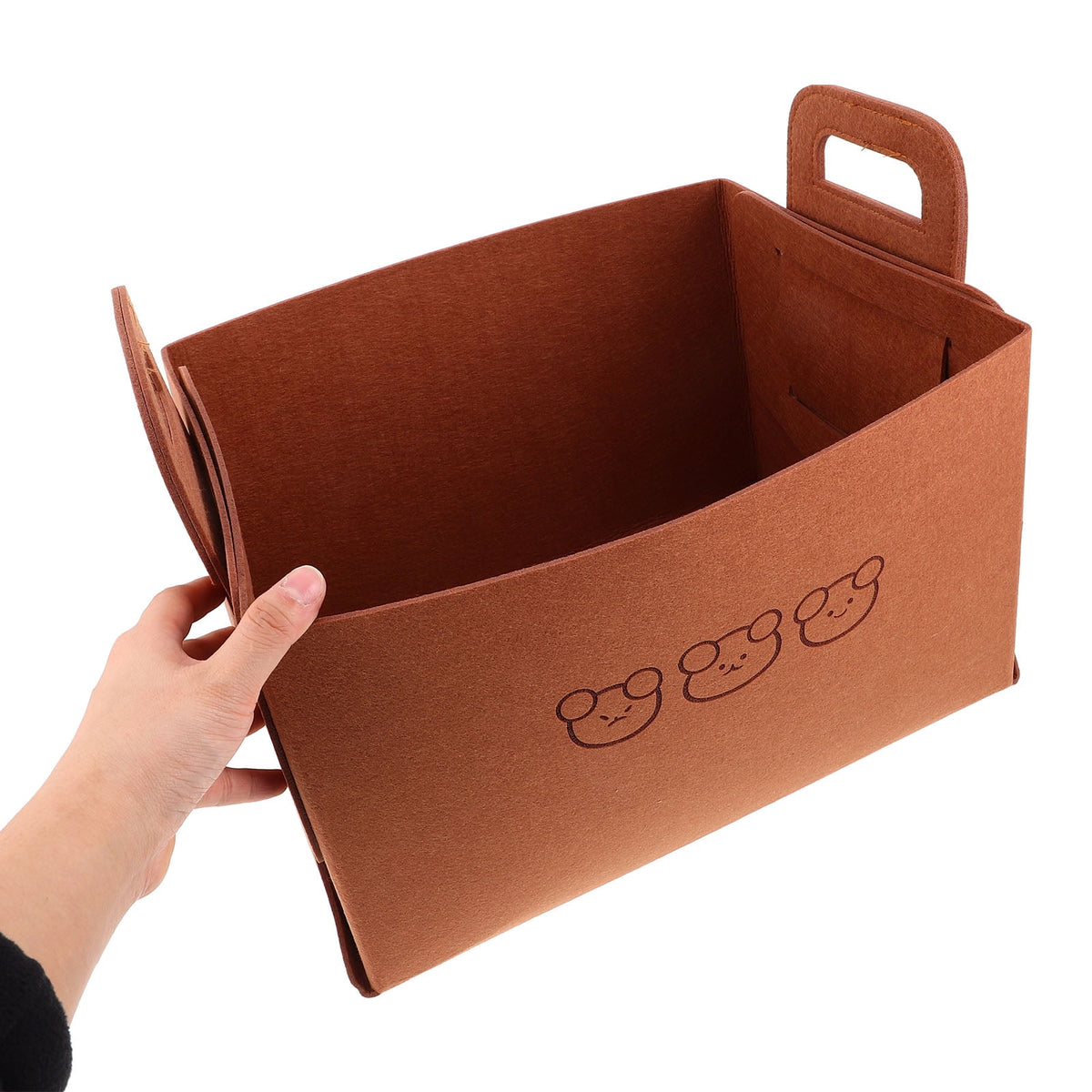 Faltbare Kofferraumbox aus Vliesstoff, 36 × 25 × 23 cm, in Hellbraun - Image 4